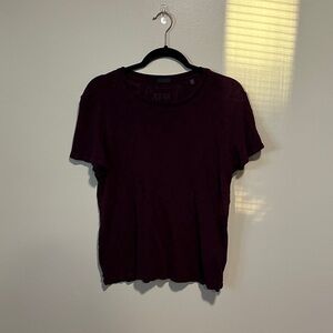 ATM 100% Cotton Womens Large T-Shirt Size Large Maroon Color